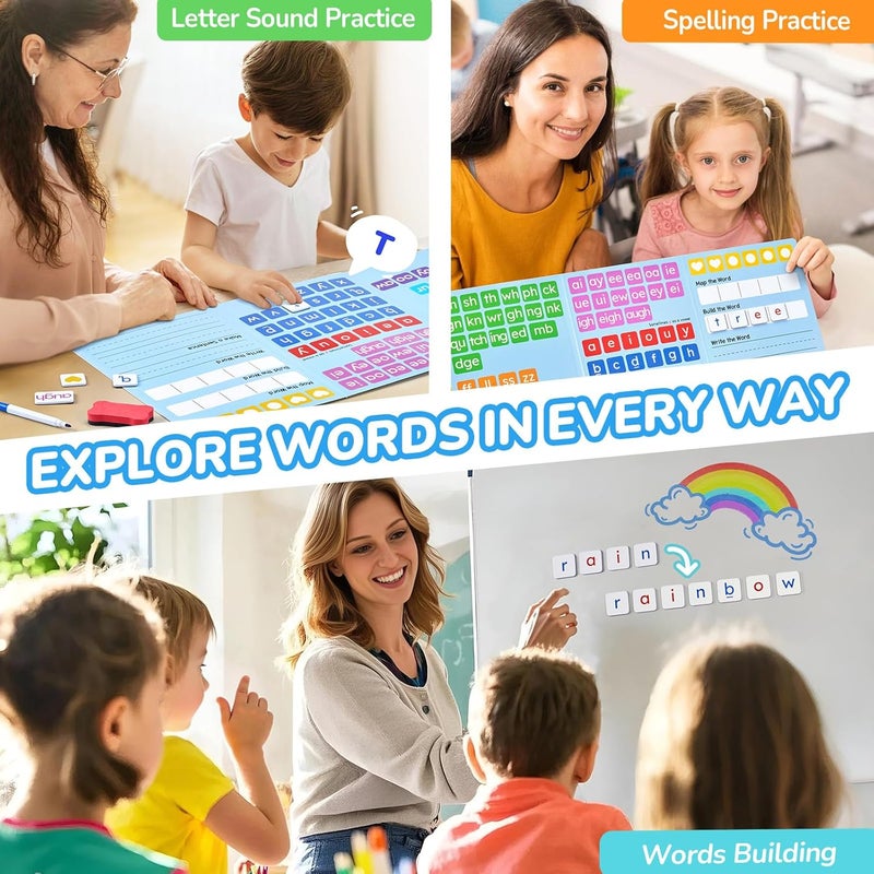 JoyCat 265 Phonics Magnetic Letter Tiles- Hooked on Phonics, ABC Reading Games Set with Word-Building Folder & Storage Case, Letter Sound Alphabet Letters, Preschool Pre k Classroom Materials - Image 5